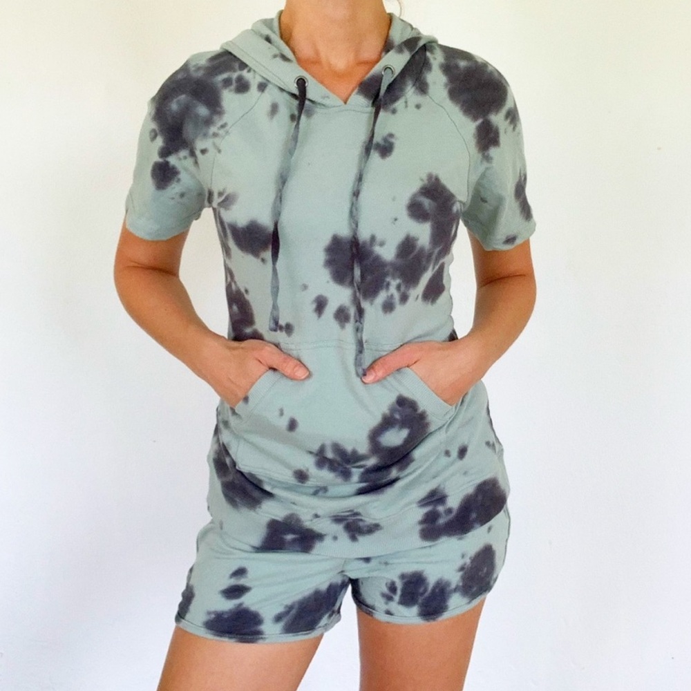 Jane & Delancey green matching tie dye hoodie set size XS